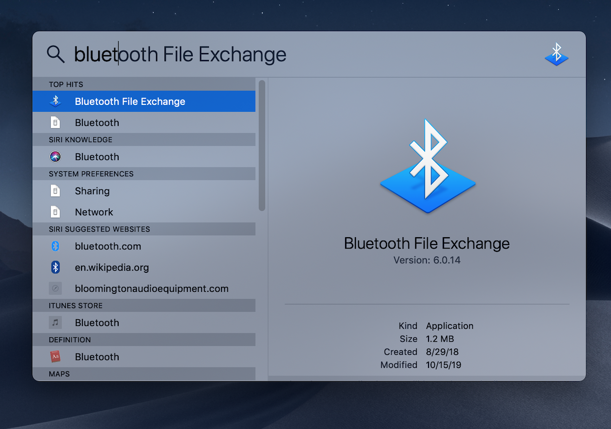 What is bluetooth file exchange on mac